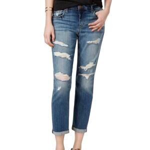 Joe's Kency Distressed Boyfriend Slim Crop Cuffed Denim Jeans Size 28